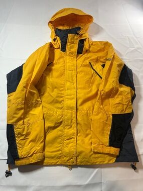 Columbia Women's Yellow and Black Utility Jacket with Hood